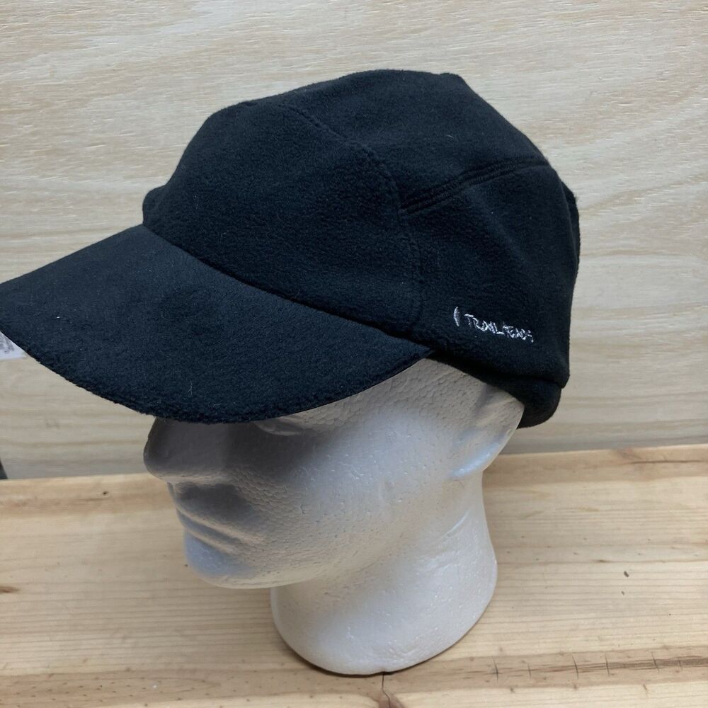Trailheads Running Hat Cap Pony Tail Black Fleece Stretch One Size Fleece
